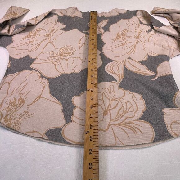 Sioni Blue White Rayon Blend Dolman Sleeve Knit Floral Pullover Sweater Size XL - Picture 8 of 9